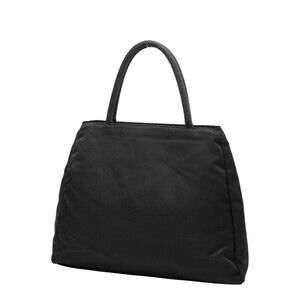 Prada Black Logo Handbag Plate Triangle Nylon
